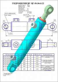 Гидроцилиндр ЦГ-50.30х200.22